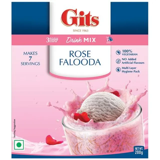 Gits Dessert Mix - Rose Falooda Drink, 200g-1.webp